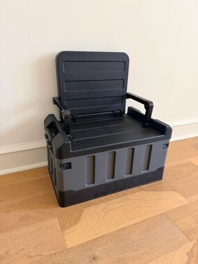 Multi-Function Folding Camping Box with Storage Seat Table for Outdoor Picnic